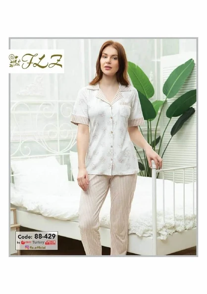 Dowry Flz 429 Kısa Kollu Bayan Pijama Takımı YEŞİL ürün görseli