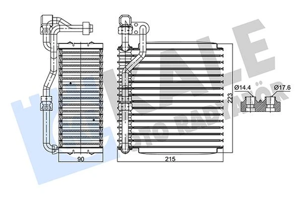 KALE 352990 EVAPORATÖR AL/PL/BRZ PALIO-ALBEA-STRADA 7078697-7079654 ürün görseli 1