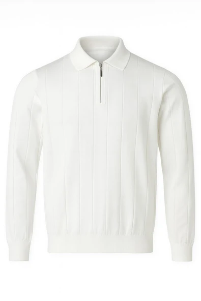 Slim Fit Polo Yaka Uzun Kol Erkek Triko - 7424 - 4