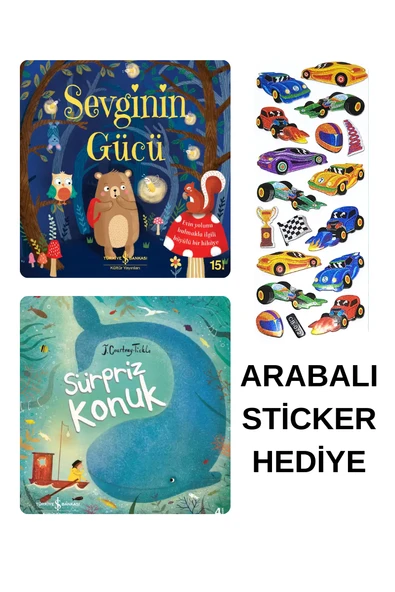 ARABALI STİCKER HEDİYELİ - OKUL ÖNCESİ RESİMLİ KİTAPLAR MASAL - SEVGİNİN GÜCÜ - SÜPRİZ KONUK ürün görseli