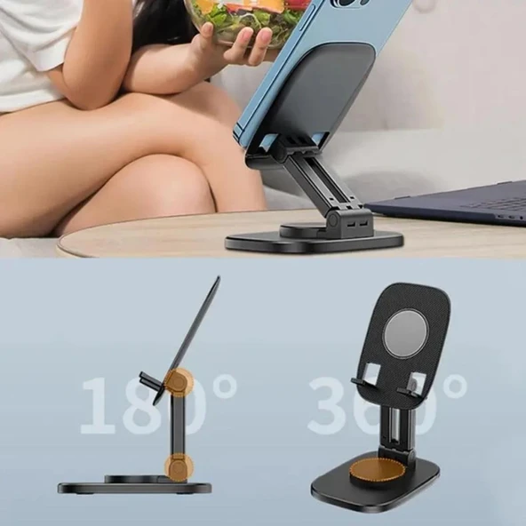 OLLEVRA 360 Döner Masaüstü Mobil Telefon Tutucu Standı - Resim 2