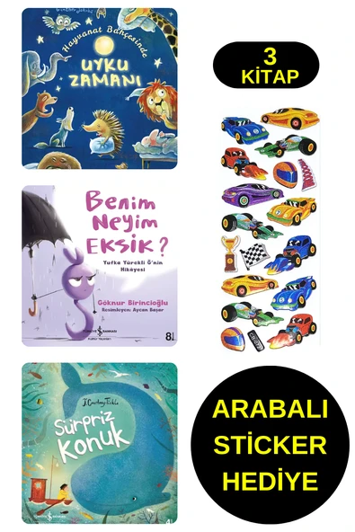 ARABALI STİCKER HEDİYELİ - OKUL ÖNCESİ RESİMLİ KİTAPLAR – HAYVANAT BAHÇESİNDE UYKU ZAMANI - KONUK ürün görseli