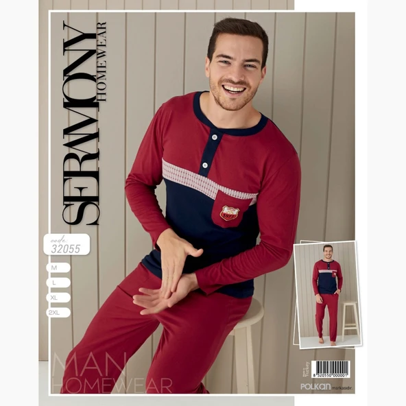 Polkan Seramony 32055 Uzun Kol Erkek Pijama Takımı XL ürün görseli