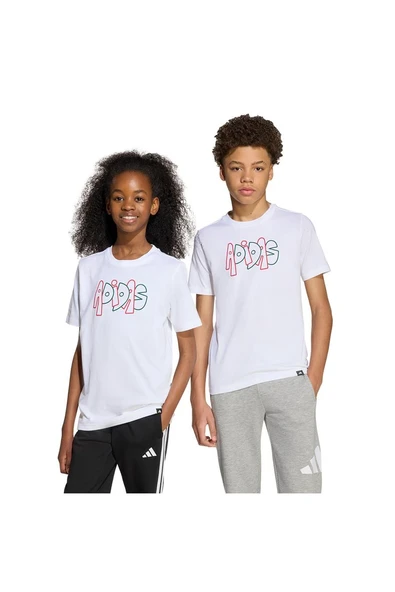 adidas  Çocuk  Beyaz  T-shirt J GRAFFITI T JV5245 - Resim 8