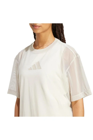 adidas Kadın Bej T-shirt W ALL SZN SH T JV9873 - 5