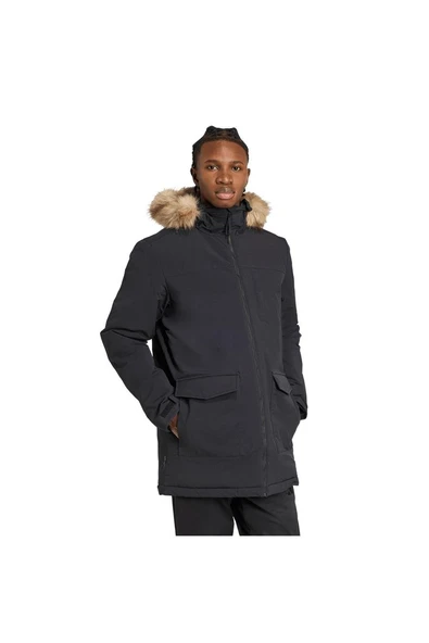 adidas Erkek  Siyah  Mont PAVERIC FUR PAR JM3919 - Resim 4