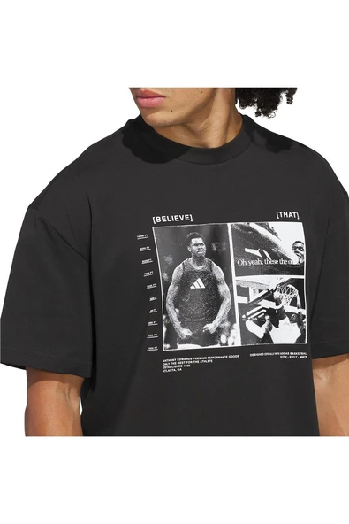 adidas Erkek  Siyah  T-shirt ANTED GFX TEE 2 JW2931 - Resim 6