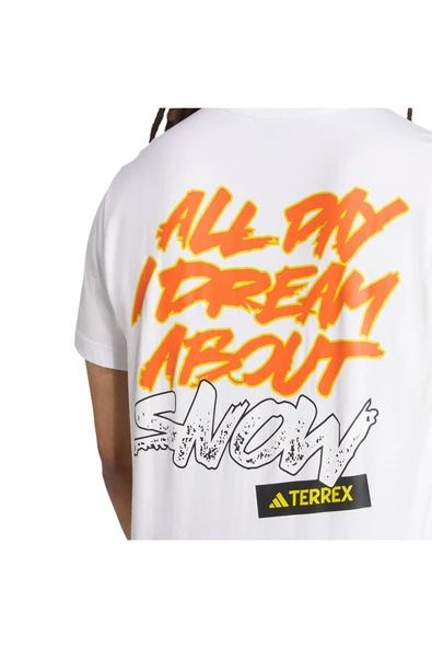 adidas Erkek  Beyaz  T-shirt U SNOW T JM6361 - Resim 5