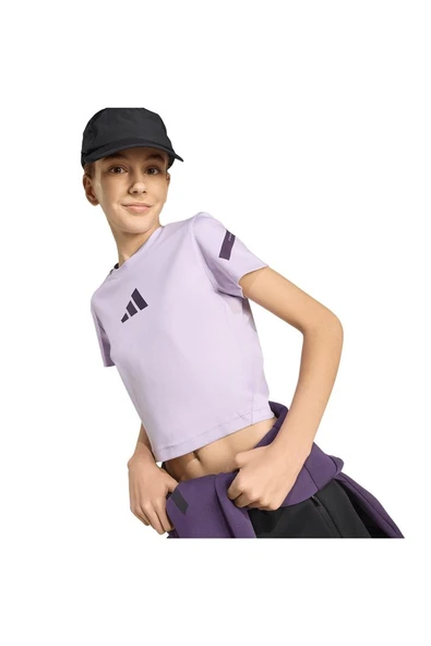 adidas Çocuk  Mor  T-shirt JG Z.N.E BABY T JW2408 - Resim 5