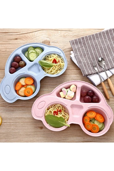 NACTUMU Sevimli Araba Şeklinde Bebek Mama Tabağı, Çocuklar İçin Eğlenceli Tabldot - Resim 6