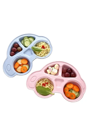 NACTUMU Sevimli Araba Şeklinde Bebek Mama Tabağı, Çocuklar İçin Eğlenceli Tabldot ürün görseli