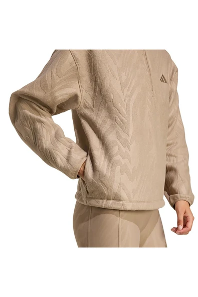 adidas Kadın  Kahverengi  Ceket AOP POLARFLEECE JX3122 - Resim 5