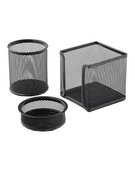 Inox Perforeli Kalemlik Seti 3’lü Siyah 0683 - Resim 2