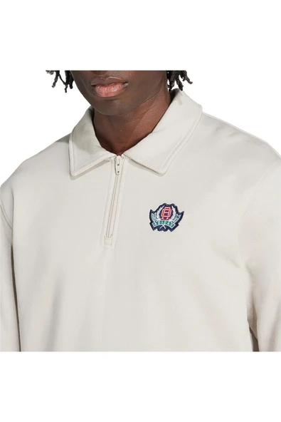 adidas  Erkek  Bej  Sweatshirt GRAPHIC HALF Z JX8172 - Resim 6