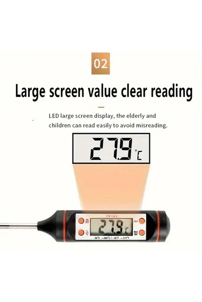 NACTUMU Dijital Gıda Termometresi, Süt, Et, Yoğurt Mayalama ve Mama Derecesi Ölçer - 2