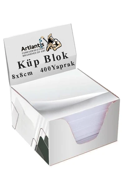 Masaüstü Küp Blok Not Kağıdı 1 Paket 8x8 cm Beyaz Küp Not Kağıdı Kare Kağıt Beyaz Boş Kağıt 400 Yaprak Hatırlatma Ofis ürün görseli