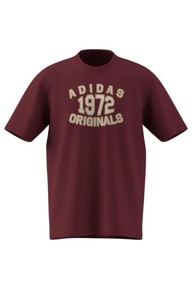 adidas  Erkek Bordo  T-shirt GRAPHIC LO SS T JX8175 - Resim 7