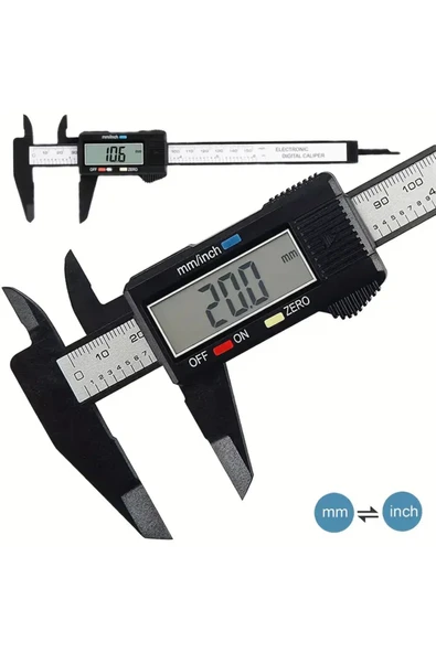 NACTUMU 150 mm Dijital Kumpas, Elektronik ve Fiber Karbon Kaplı Plastik Yapı - Resim 3