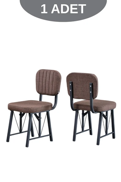 Elfin Mutfak Sandalyesi Yemek Odası Bahçe Balkon Otel Restoran Kafe Sandalyesi - 1 Adet - Kahverengi - 2