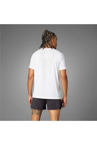 adidas Erkek  Beyaz  T-shirt AIRCHILL TEE JE5747 - Resim 9