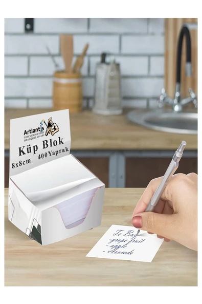 Masaüstü Küp Blok Not Kağıdı 15 Paket 8x8 cm Beyaz Küp Not Kağıdı Kare Kağıt Beyaz Boş Kağıt 400 Yaprak Hatırlatma Ofis - Resim 3