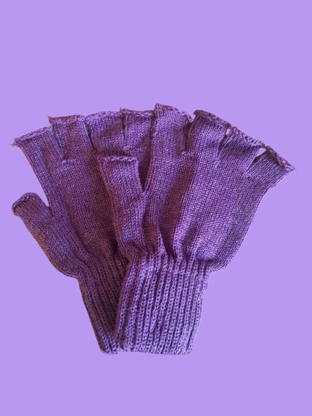 Tiriko Kadın Kesik Eldiven Mor - Resim 4