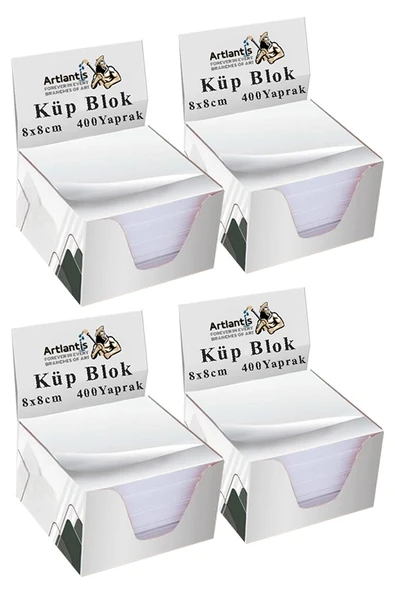 Masaüstü Küp Blok Not Kağıdı 4 Paket 8x8 cm Beyaz Küp Not Kağıdı Kare Kağıt Beyaz Boş Kağıt 400 Yaprak Hatırlatma Ofis ürün görseli