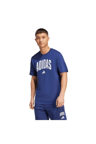 adidas  Erkek  Mavi  T-shirt M COLLEGIATE T JM6417 - Resim 2