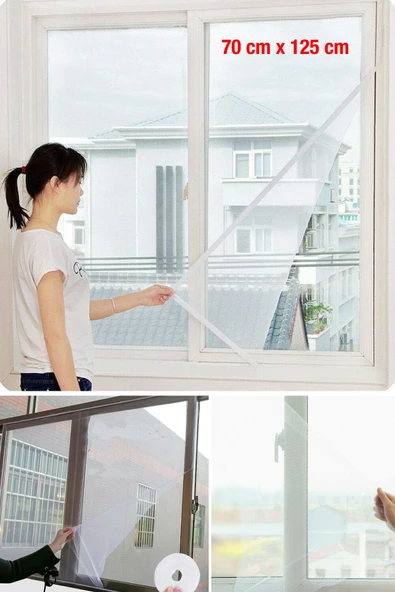 NACTUMU Cam Pencere ve Kapılara Uyumlu Tek Kanatlı Sineklik, Pratik Kullanım İçin ürün görseli