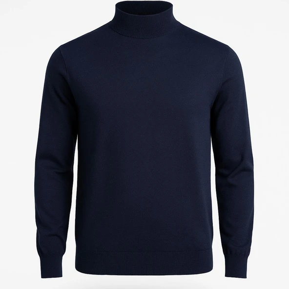 Slim Fit Polo Yarım Balıkçı Uzun Kol Erkek Triko - 7425 - 4