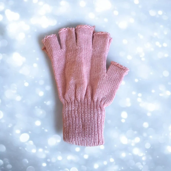 Tiriko Kadın Kesik Eldiven Açık Pembe - 3