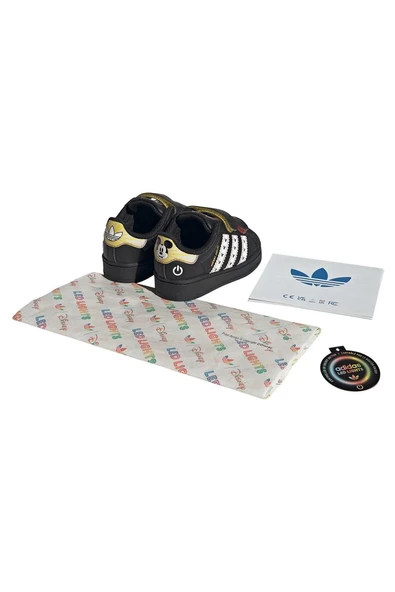 adidas Bebek  Siyah  Sneaker SUPERSTAR LED LIGHTS CF I JQ2806 - Resim 10
