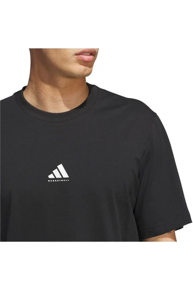 adidas  Erkek Siyah  T-shirt BB FOUND TEE JX0083 - Resim 6