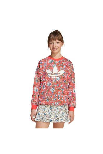 adidas Çocuk  Kırmızı  Sweatshirt CREW JV7827 - Resim 2