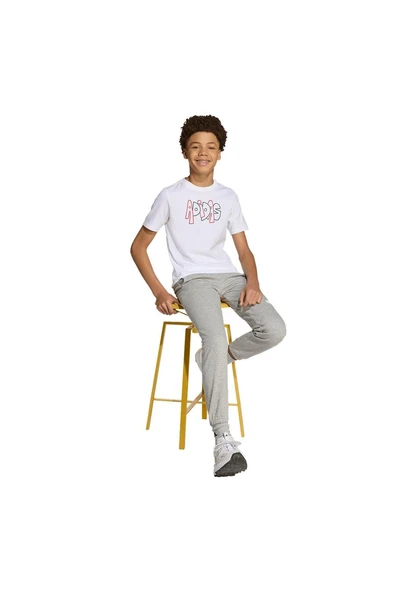 adidas  Çocuk  Beyaz  T-shirt J GRAFFITI T JV5245 - Resim 4