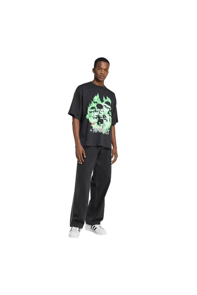 adidas  Erkek Siyah  T-shirt ILLUSTRATED TEE KG2672 - Resim 4