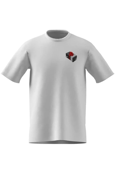 adidas Erkek  Beyaz  T-shirt M HLDY GFTBOX T JV8439 - Resim 8