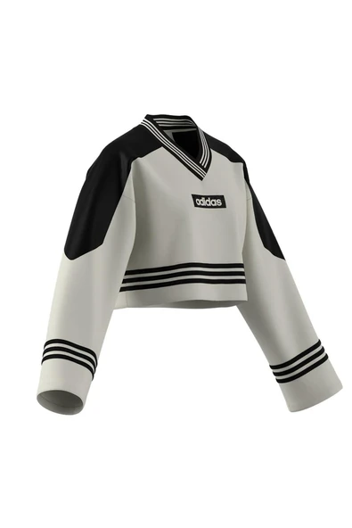 adidas Kadın  Beyaz  Sweatshirt CREW SWEATSHIRT JX7597 - Resim 10