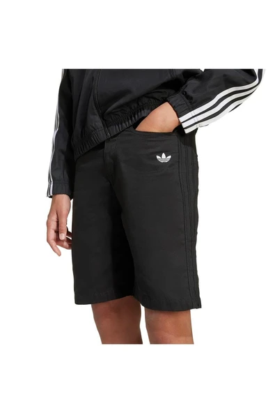 adidas Çocuk  Siyah  Şort TWILL SHORTS JX3887 - Resim 5