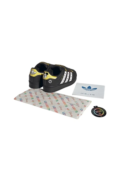 adidas Çocuk  Siyah  Sneaker SUPERSTAR LED LIGHTS CF C JP8087 - Resim 10