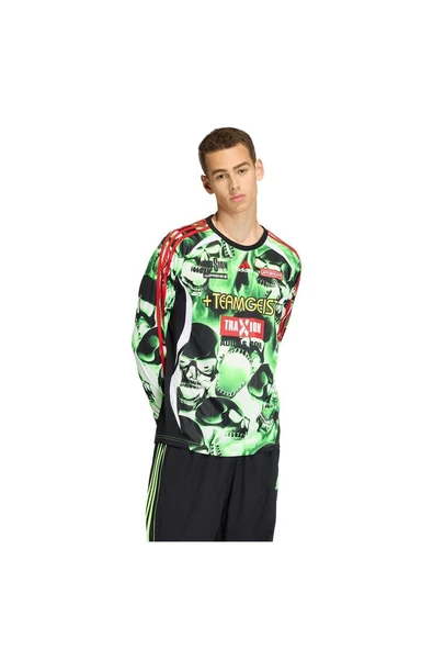 adidas Erkek  Yeşil  T-shirt AOP LS JERSEY KG2681 - Resim 2