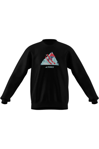 adidas Erkek  Siyah  Sweatshirt SNOW CREW KE2320 - Resim 9