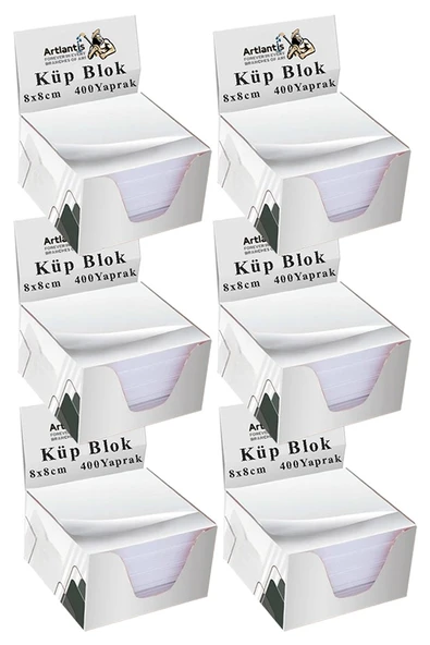 Masaüstü Küp Blok Not Kağıdı 6 Paket 8x8 cm Beyaz Küp Not Kağıdı Kare Kağıt Beyaz Boş Kağıt 400 Yaprak Hatırlatma Ofis ürün görseli