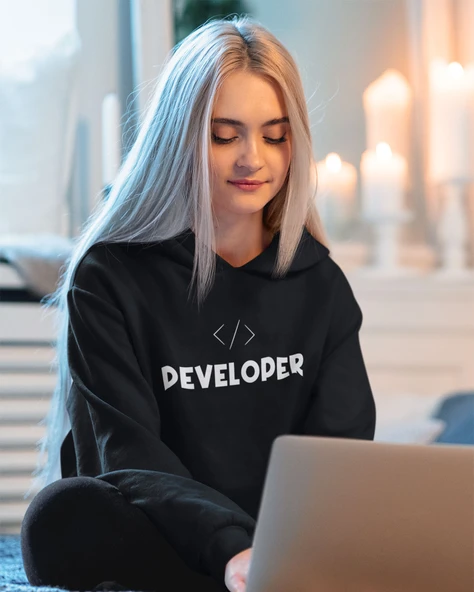 Yazılımcılara Özel Meta Developer Baskılı, Unisex, Kapüşonlu Regular Hoddie Kangru Sweat, 3'lü Paket - Resim 6