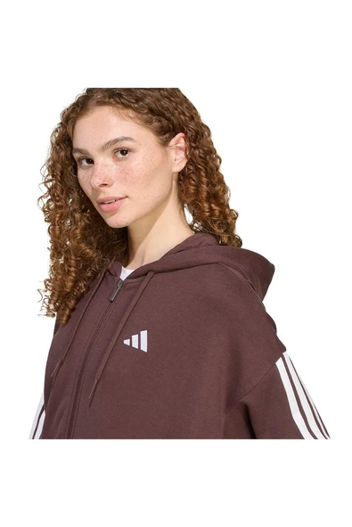 adidas Kadın  Kahverengi  Ceket W 3S FT FZ HD JY3137 - Resim 5