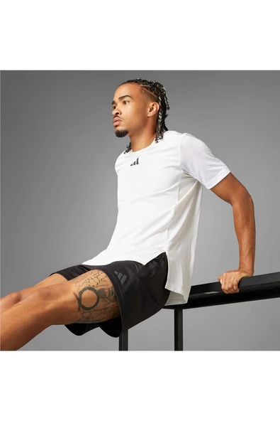 adidas Erkek  Beyaz  T-shirt AIRCHILL TEE JE5747 - Resim 8