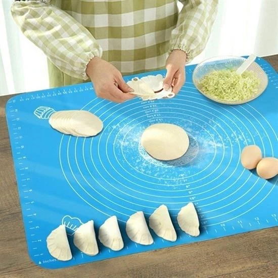 OLLEVRA 40*50 cm Silikon Ölçekli Kullanımı Kolay Hamur Açma Matı Ekmek Mantı Makarna Hamuru Yoğurma - Resim 7