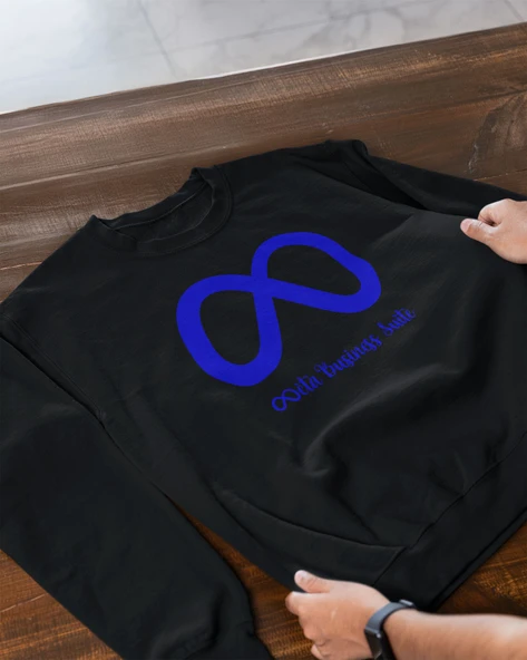 Yazılımcılara Özel Meta Developer Baskılı, Unisex, Sıfır Yaka Regular Sweatshirt, 2'li Takım - Resim 2