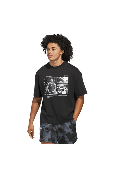 adidas Erkek  Siyah  T-shirt ANTED GFX TEE 2 JW2931 - Resim 3