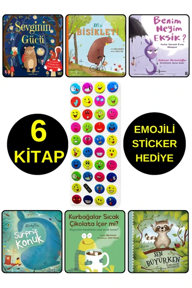 EMOJİLİ STİCKER HEDİYE  - OKUL ÖNCESİ RESİMLİ KİTAPLAR  - SEVGİNİN GÜCÜ - AYI İLE BİSKLET - KONUK .. ürün görseli